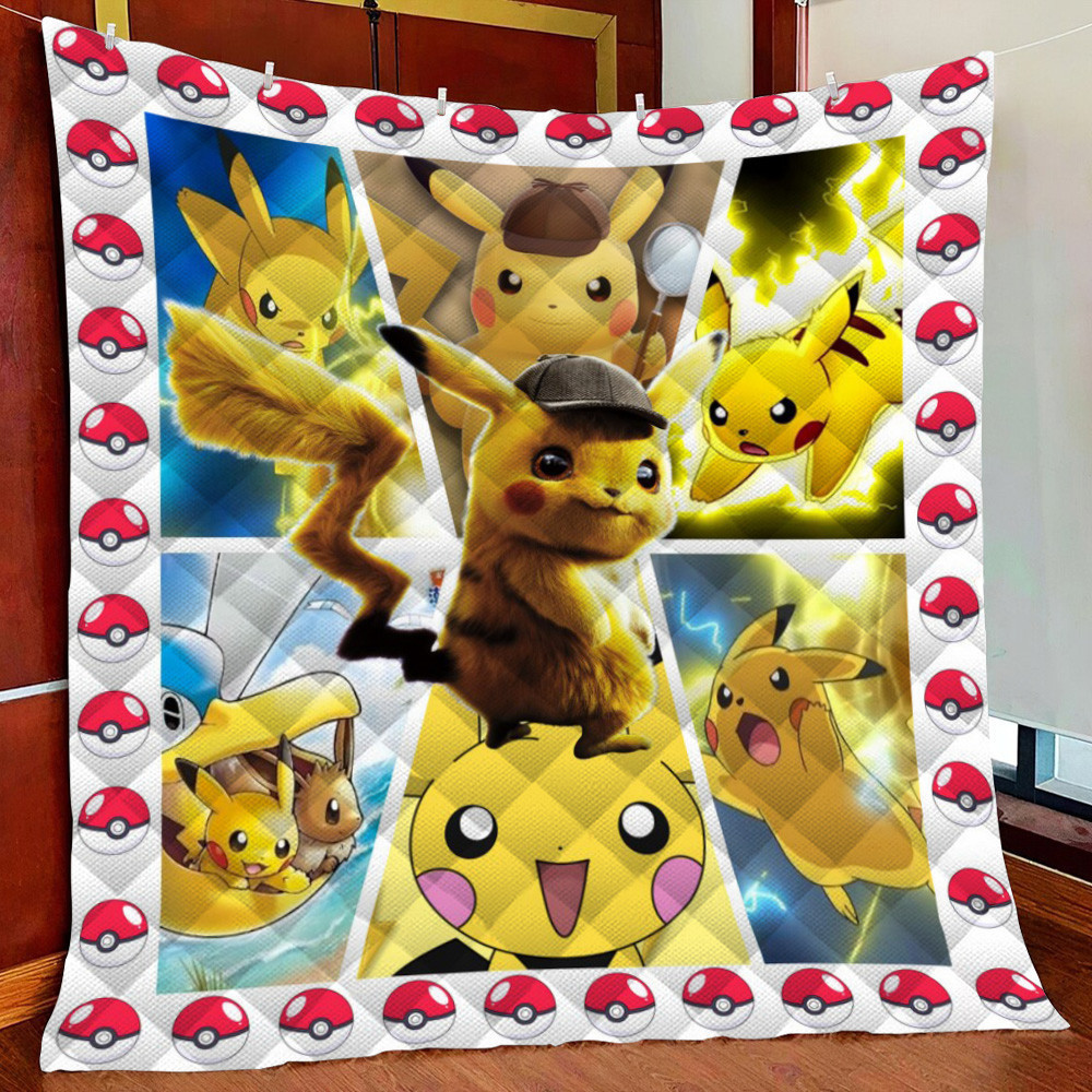 Pokemon Pikachu Evolution For Fleece Blanket Quilt Blanket