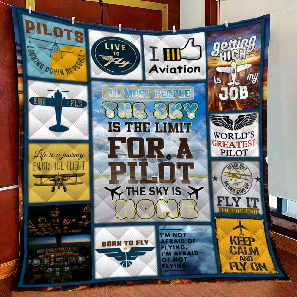 Tk Home Pilot Fleece Blanket Quilt Blanket
