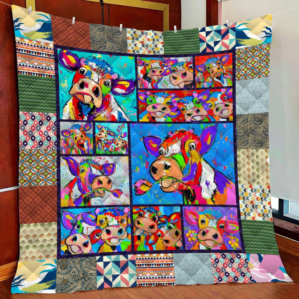 Farmer Cow Fleece Blanket Quilt Blanket