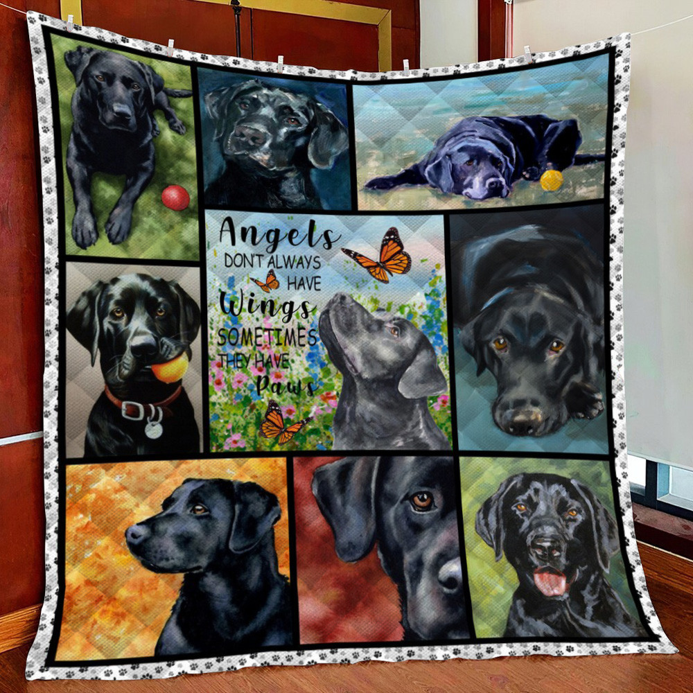 Black Labrador Fleece Blanket Quilt Blanket