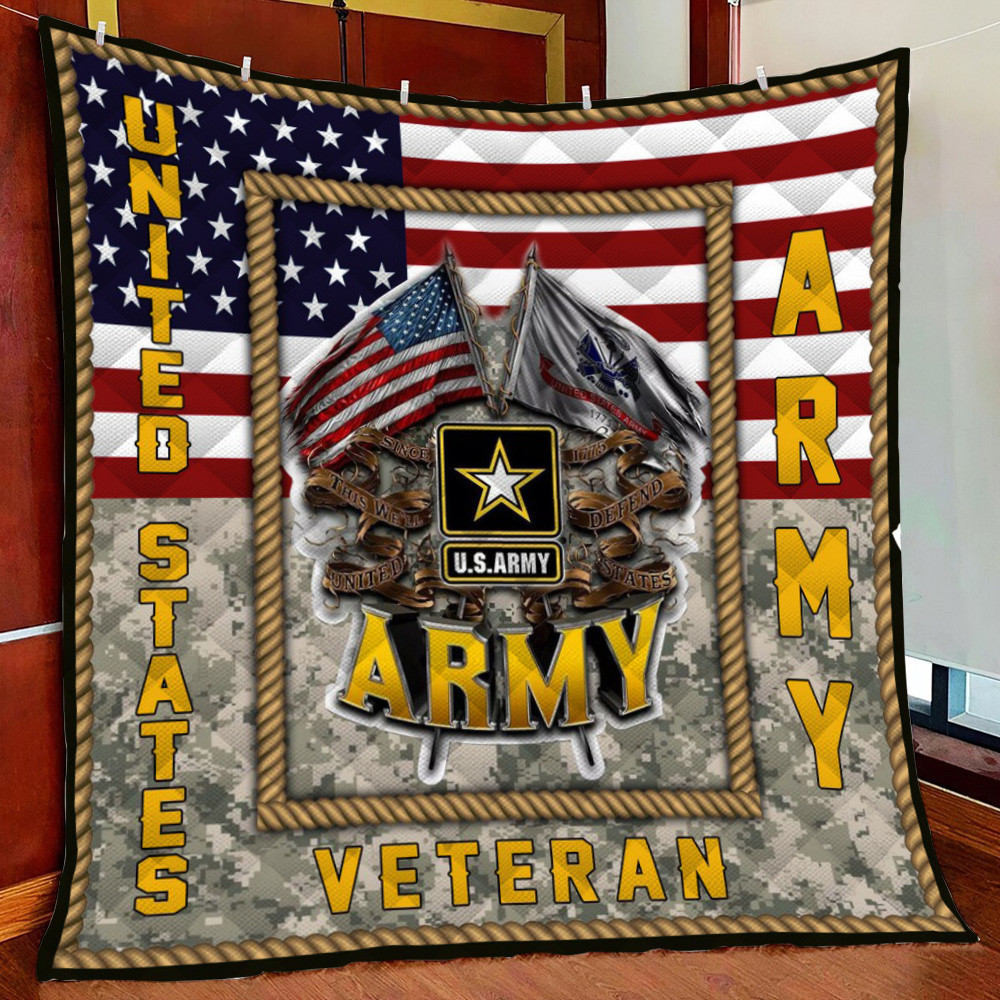 Us Army Veteran Fleece Blanket Quilt Blanket