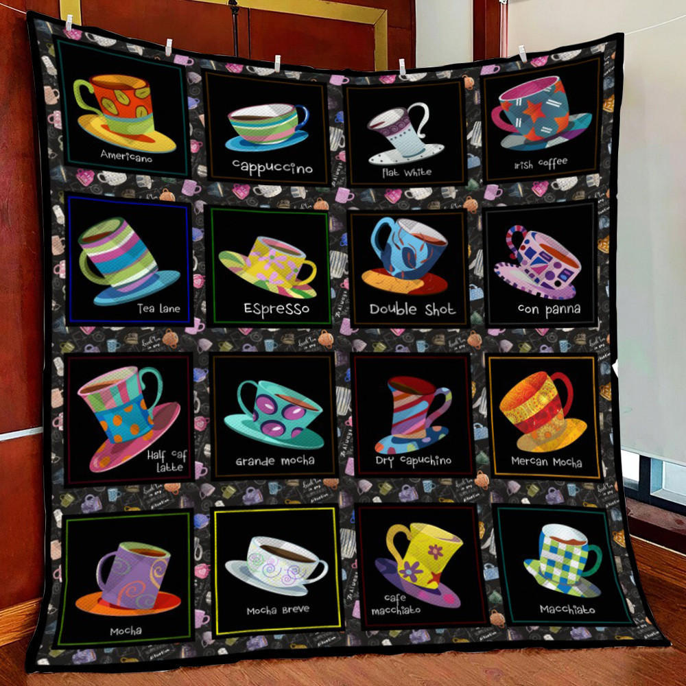Cup Of Tea Fleece Blanket Quilt Blanket
