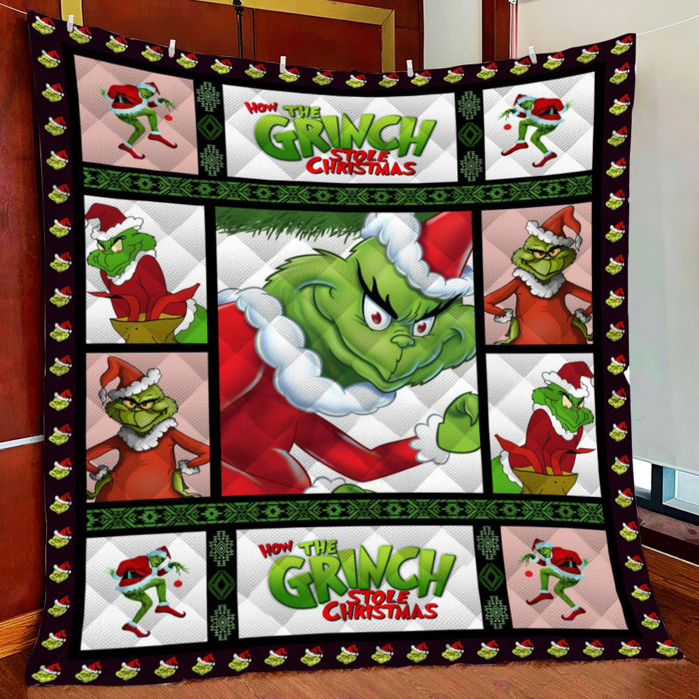 The Grinch Fabric Fleece Blanket Quilt Blanket
