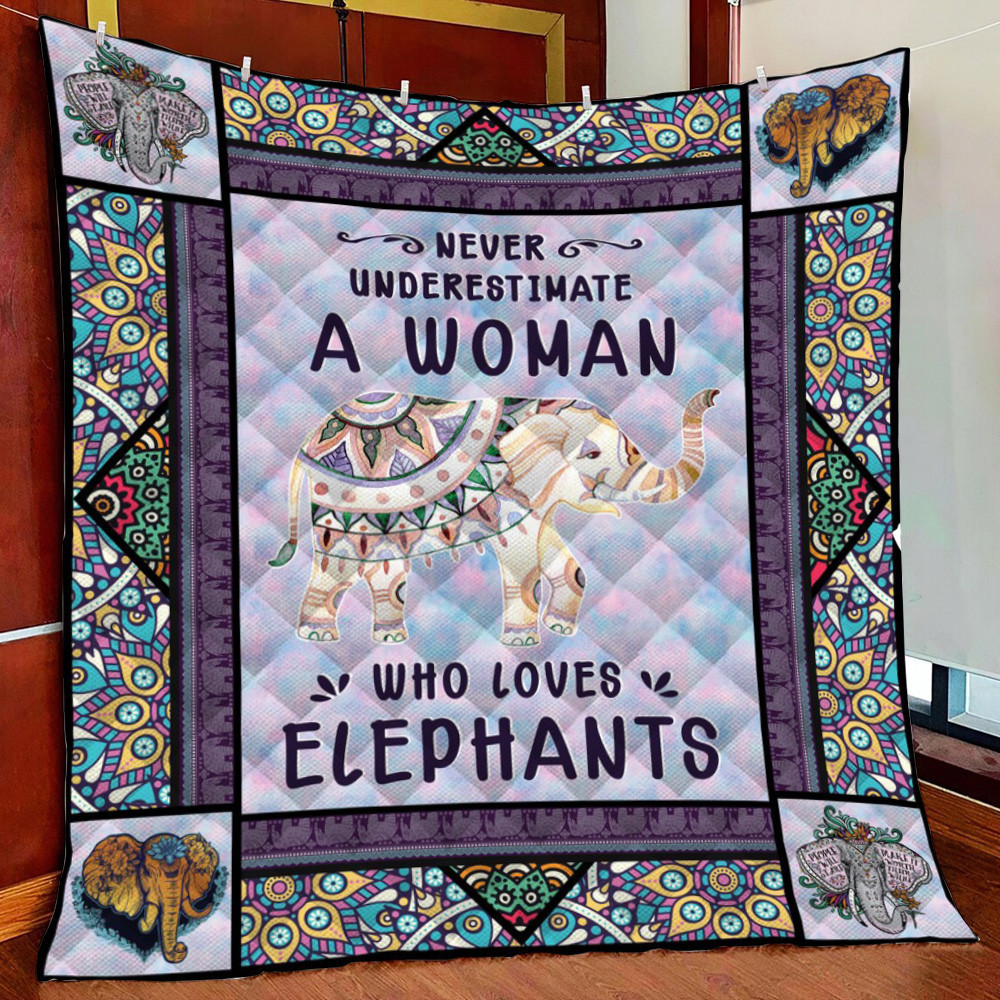 Elephant F2110 84O38 Blanket-130X150Fleece Blanket Quilt Blanket