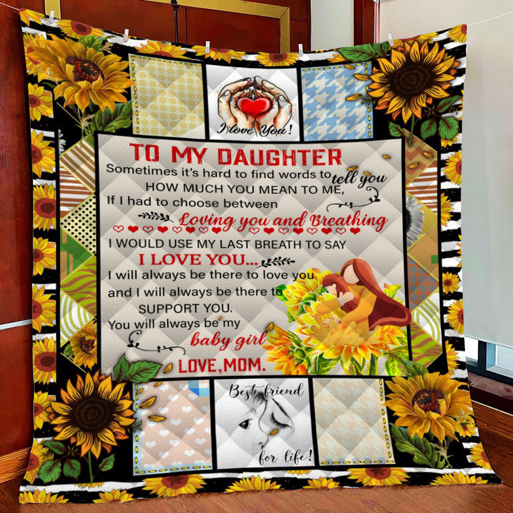 To My Daughter Loving You Fleece Blanket Quilt Blanket