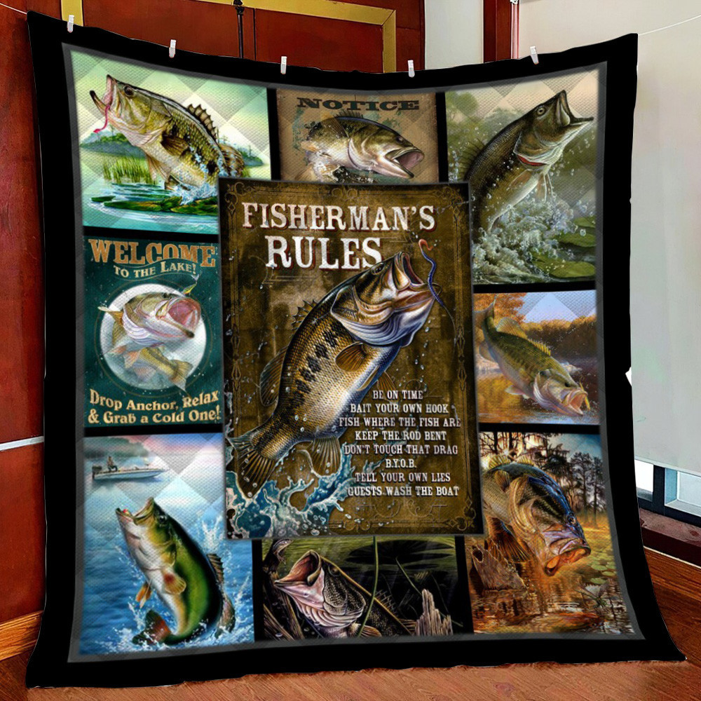 Largemouths Fleece Blanket Quilt Blanket