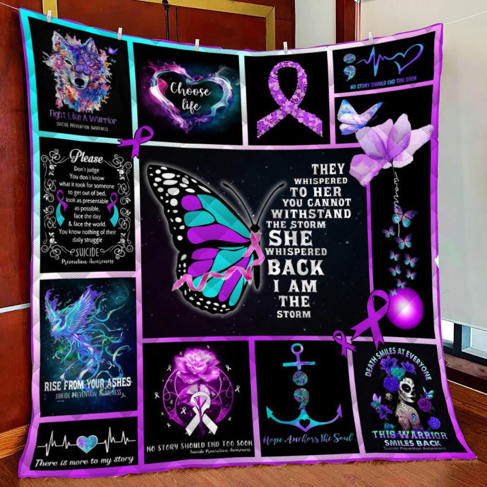 Suicide Prevention Awars Fleece Blanket Quilt Blanket