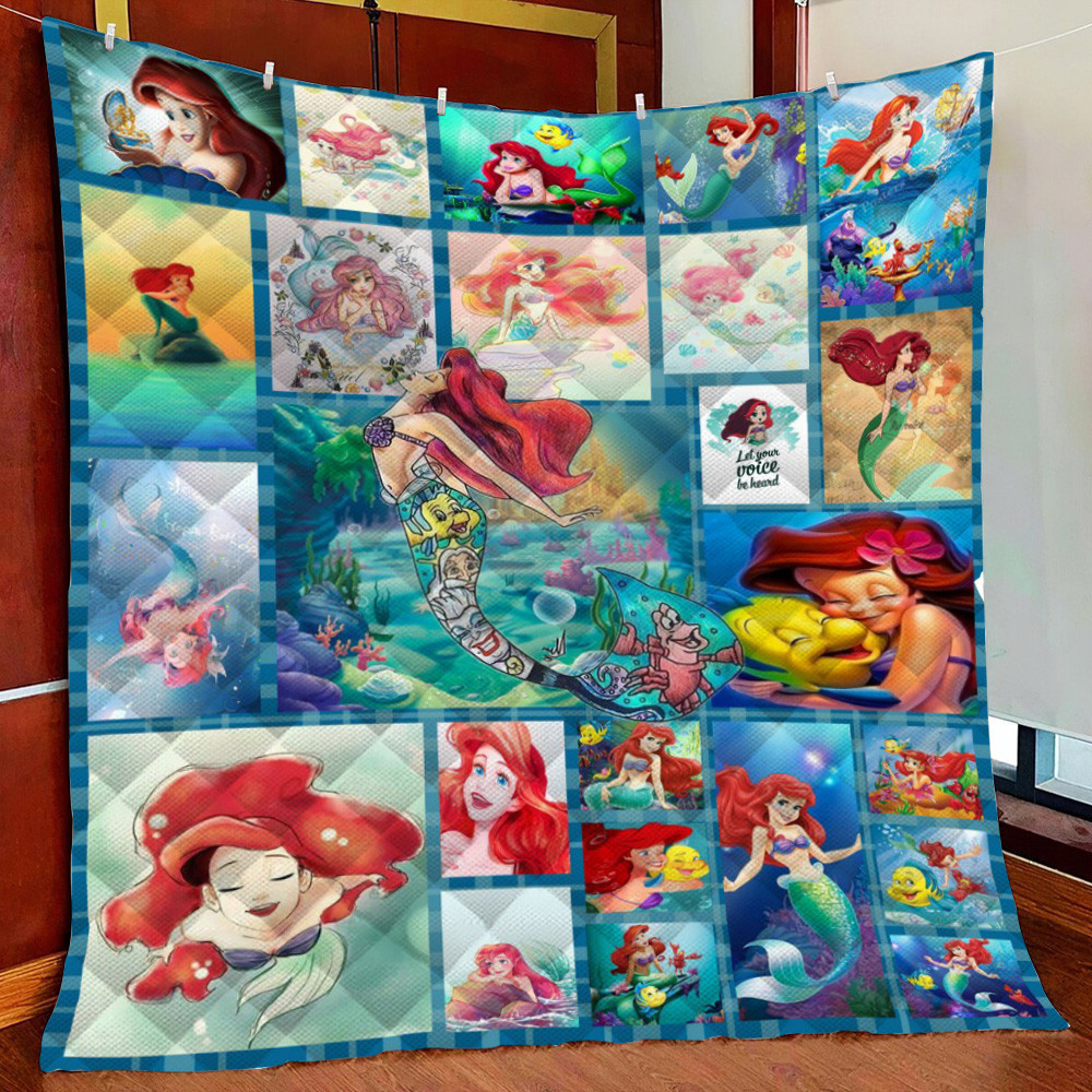 The Little Mermaid Fleece Blanket Quilt Blanket For Bed