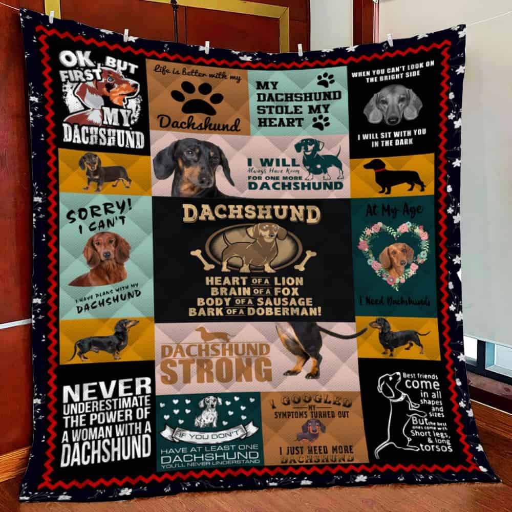 Lif Better With My Dhund Fleece Blanket Quilt Blanket