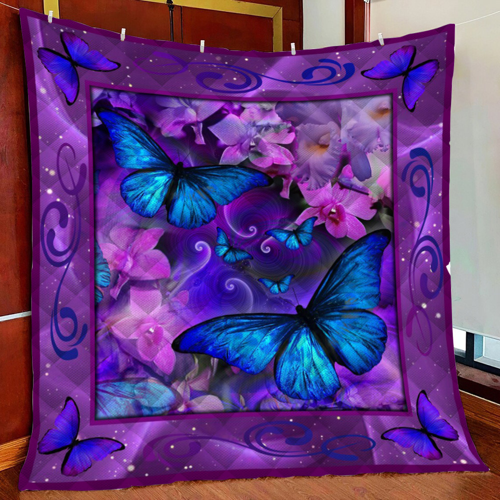 Vintage Love Butterfly Fleece Blanket Quilt Blanket