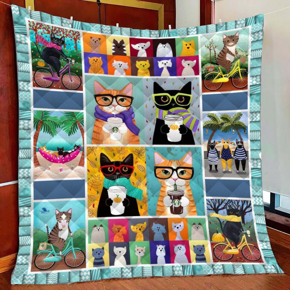 Cat Ver3 Fleece Blanket Quilt Blanket