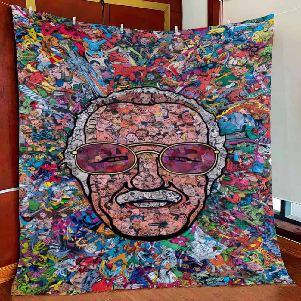 Stan Lee Collage Fleece Blanket Quilt Blanket