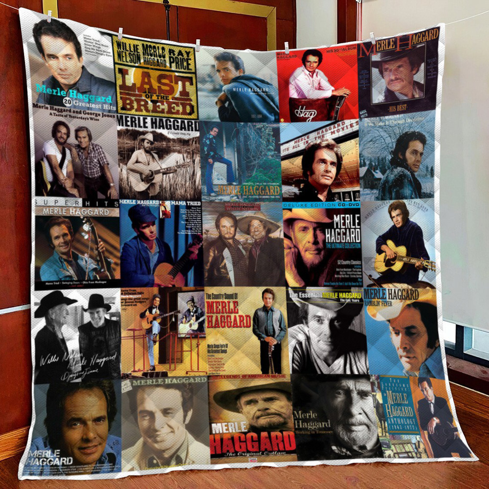 Merle Haggard 4 Fleece Blanket Quilt Blanket