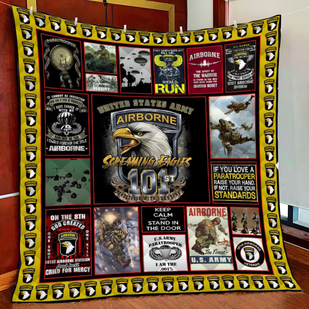 t Airborne Veteran Fleece Blanket Quilt Blanket For Bed