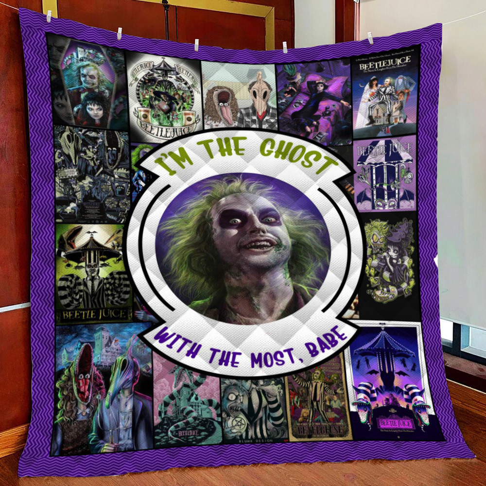Beetlejuice Collage Fleece Blanket Quilt Blanket