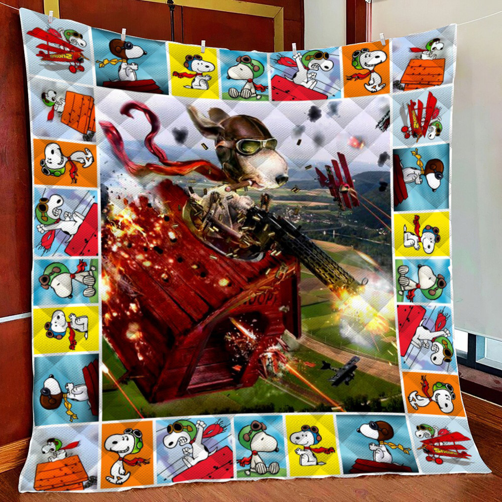 Snoopy Pilot Fleece Blanket Quilt Blanket