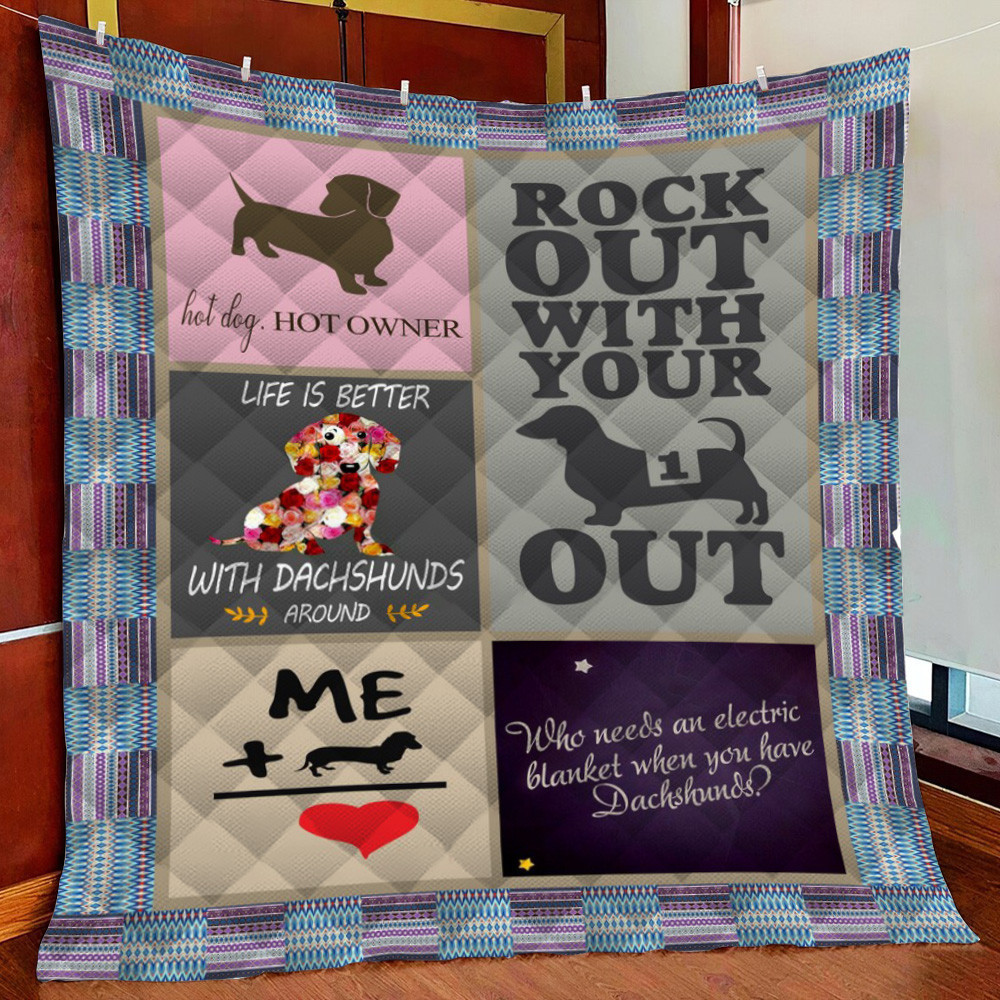 Rock Out With Your Dhund Out Fleece Blanket Quilt Blanket