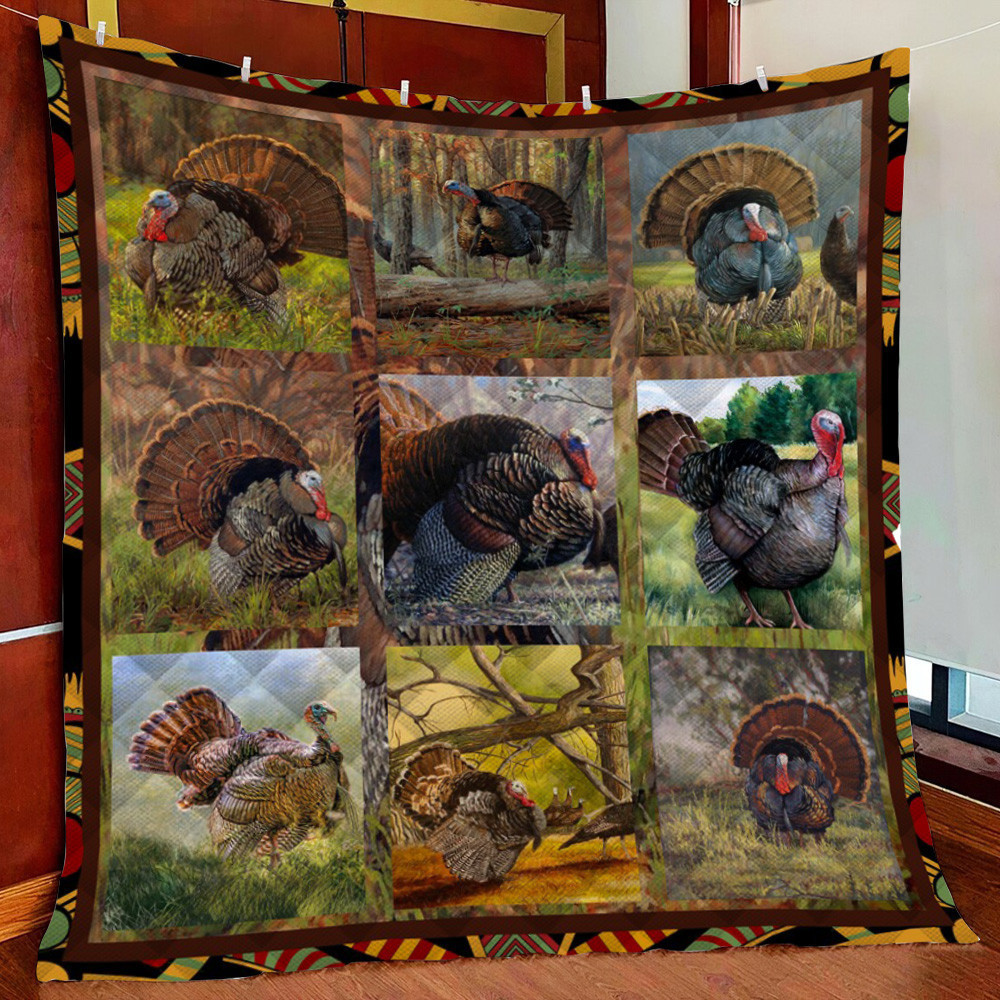 Talk Turkey To Me Fleece Blanket Quilt Blanket