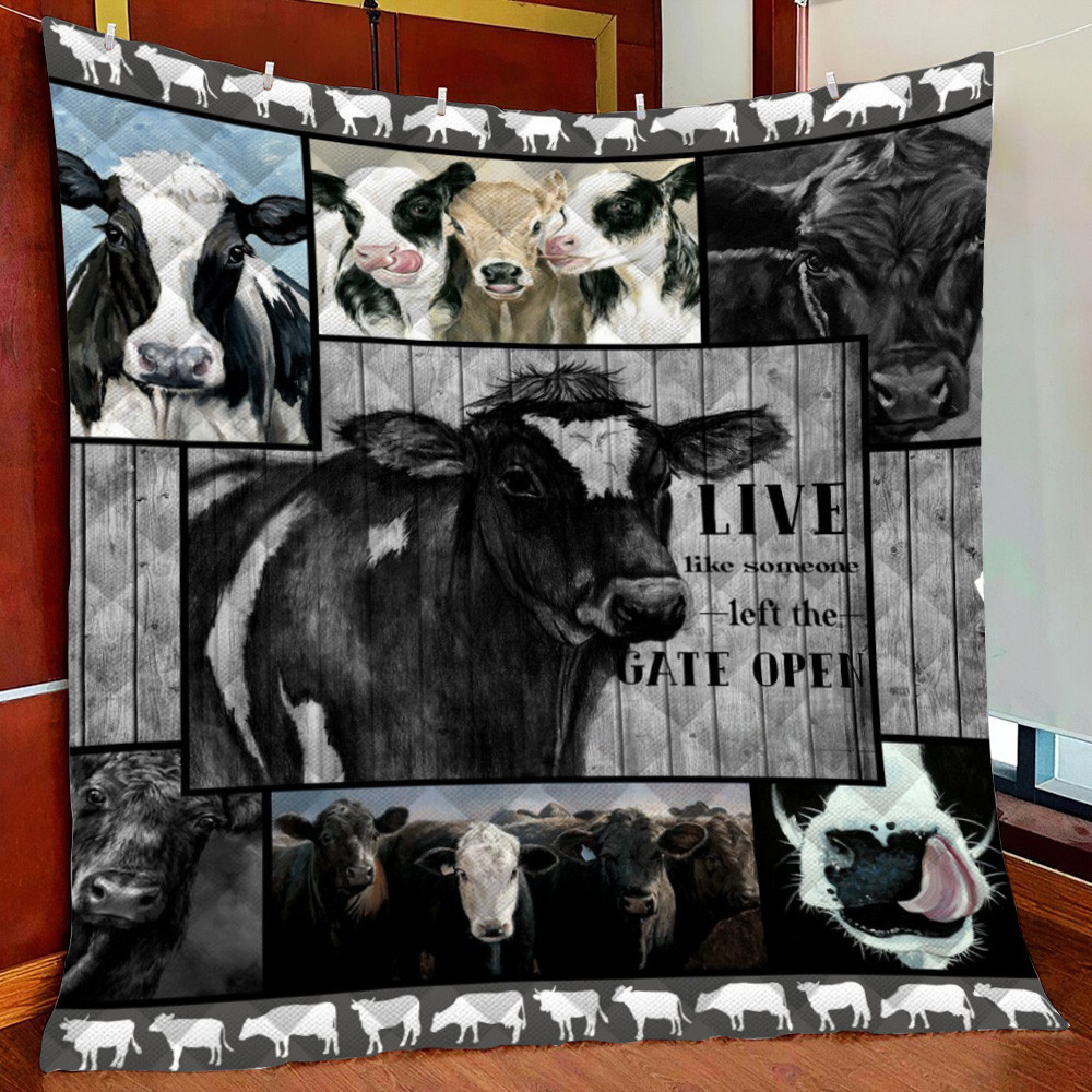 Farm Cow Live Liomeonefleece Blanket Quilt Blanket