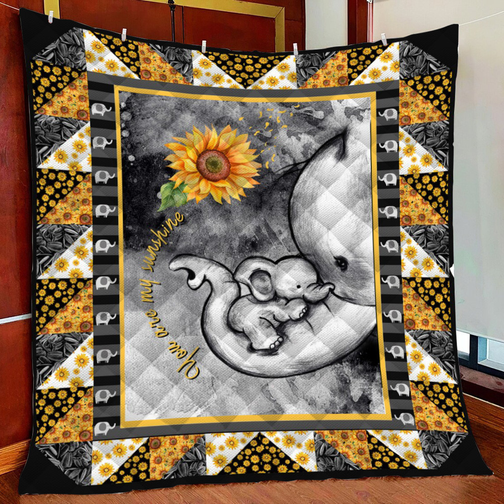 Elephaunflower Mom Blanket Fleece Blanket Quilt Blanket