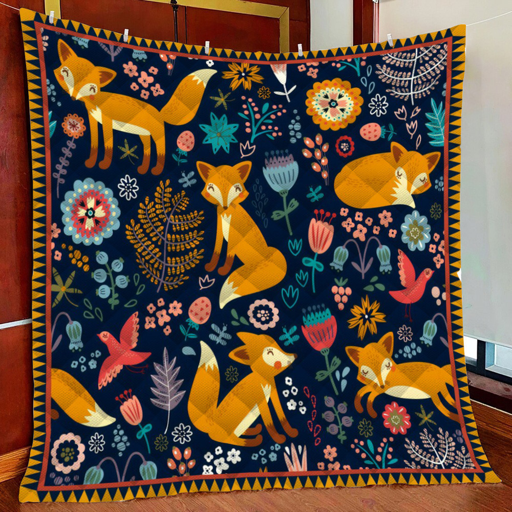 Fox In Ft Fleece Blanket Quilt Blanket