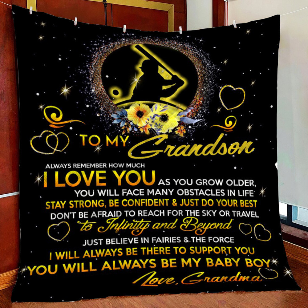 Grandma To Gron I Love You Fleece Blanket Quilt Blanket