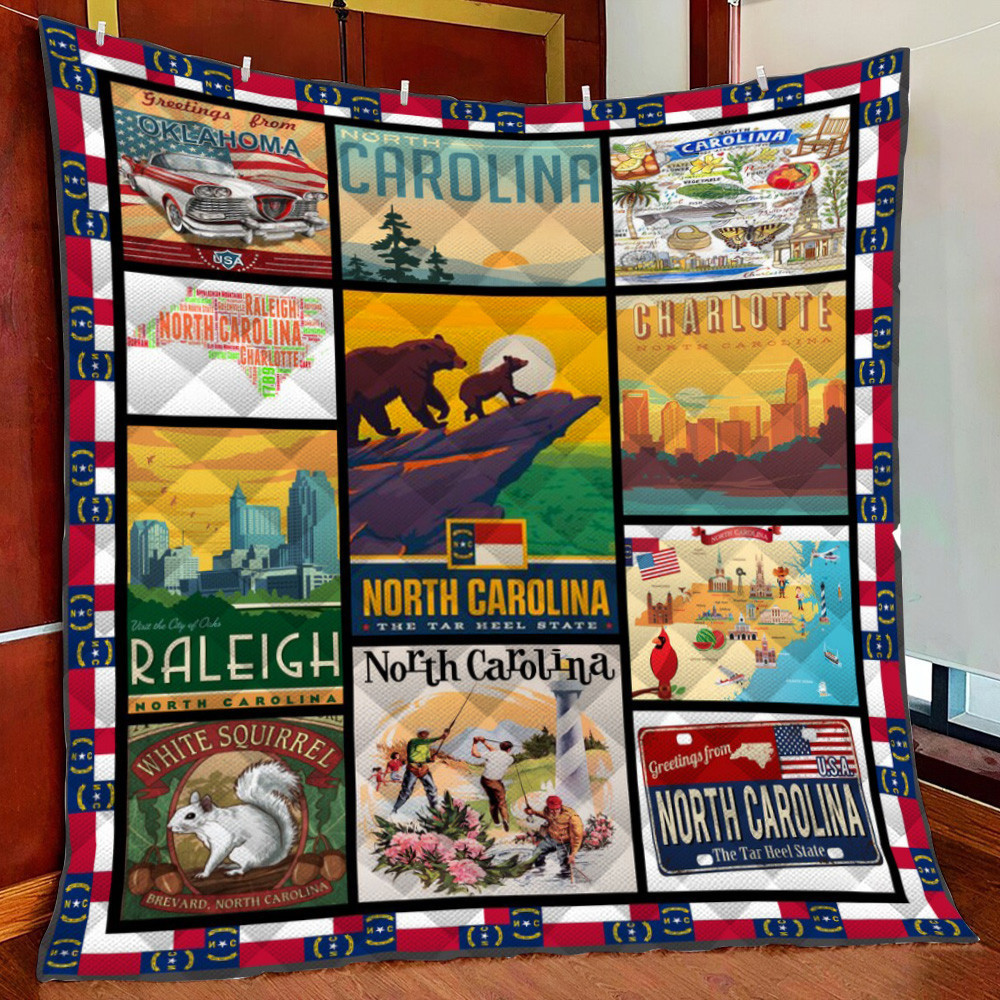 North Carolina Fleece Blanket Quilt Blanket