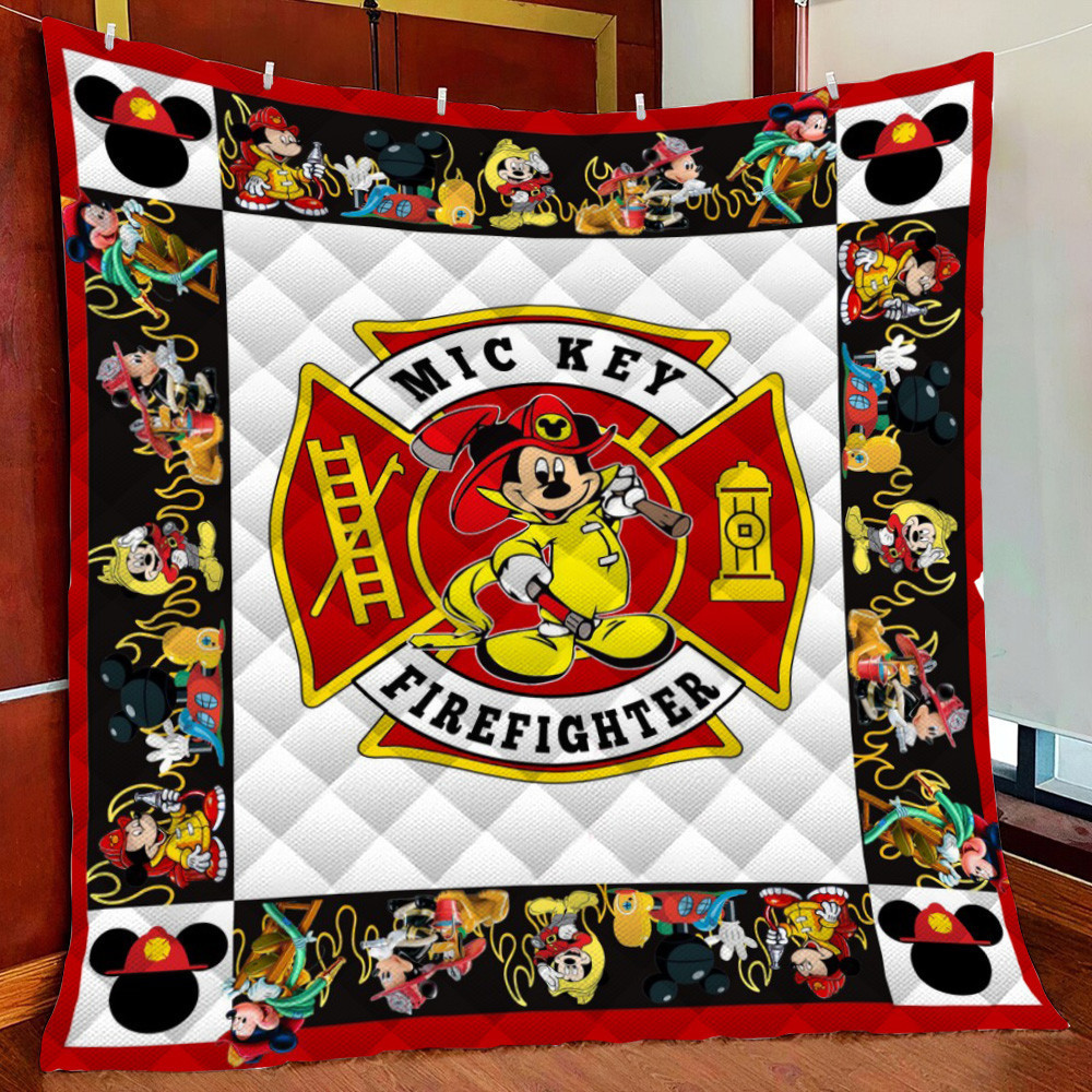 Fireman Mickey Firefighter Fleece Blanket Quilt Blanket
