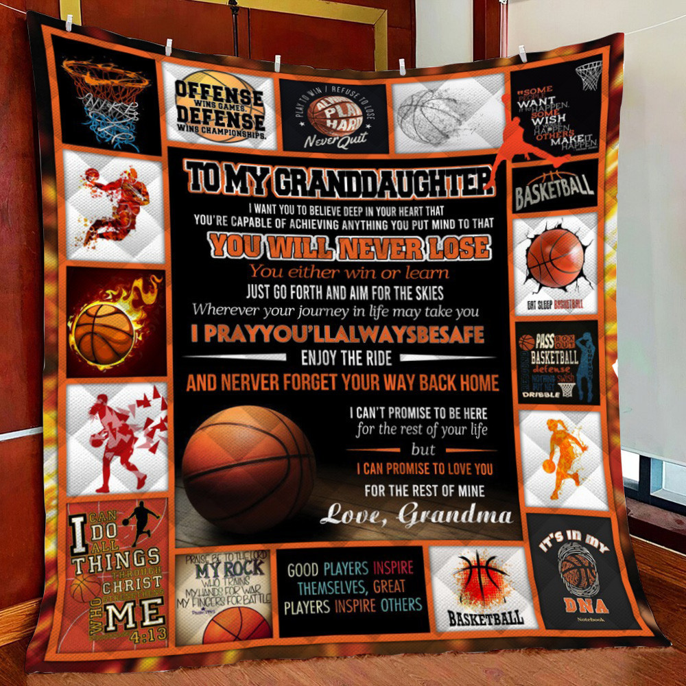 Basketball Granddaughter Love Grandma Fleece Blanket Quilt Blanket