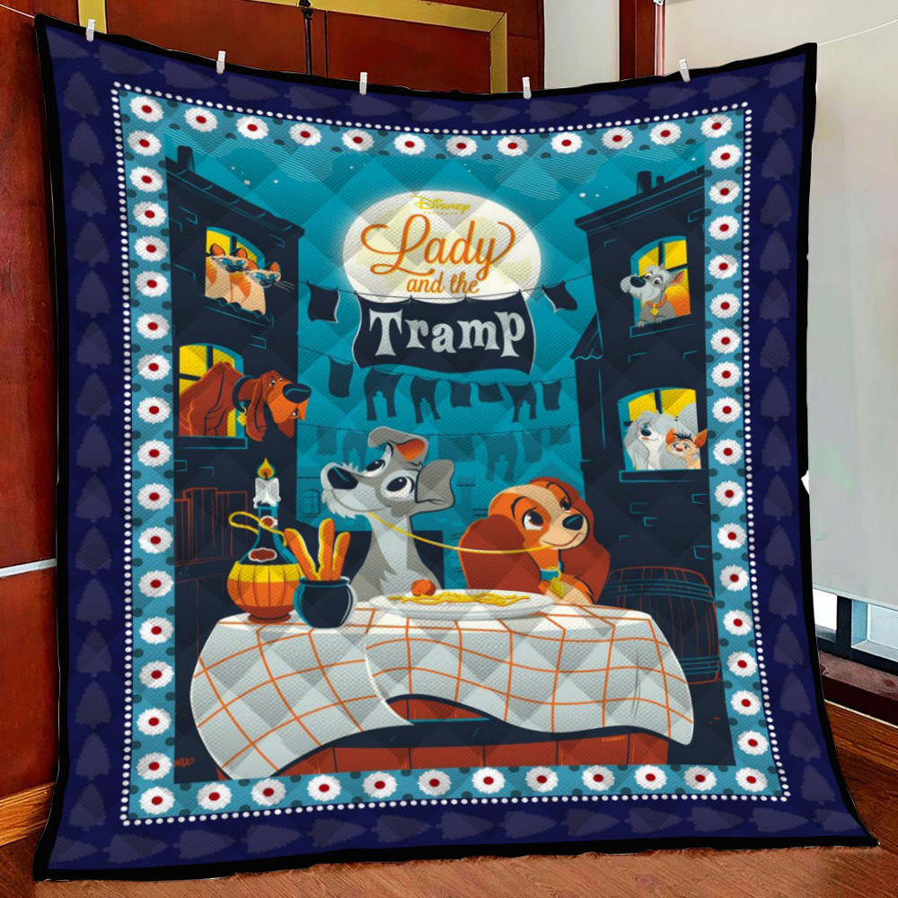 Lady And The Tramp Fleece Blanket Quilt Blanket For Bed