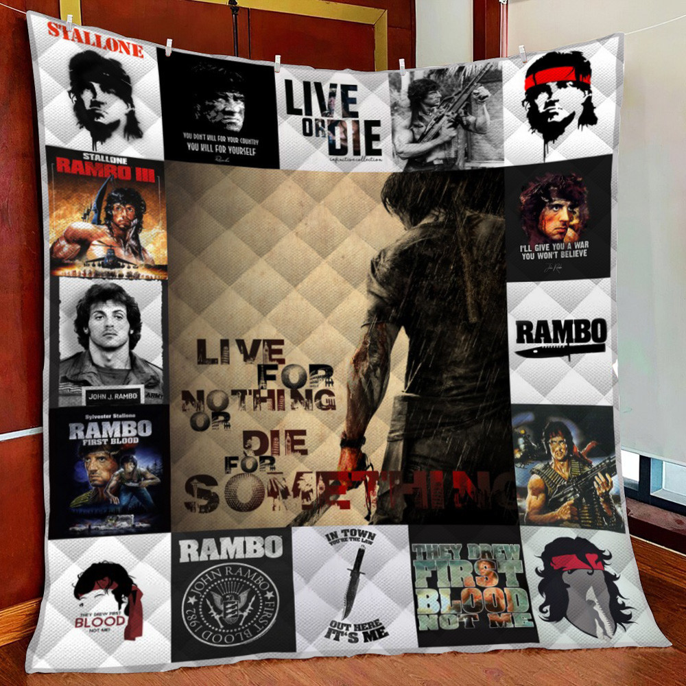 Rambo Live Or Die Fleece Blanket Quilt Blanket
