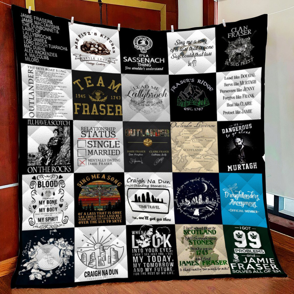 Outlander Collage Fleece Blanket Quilt Blanket