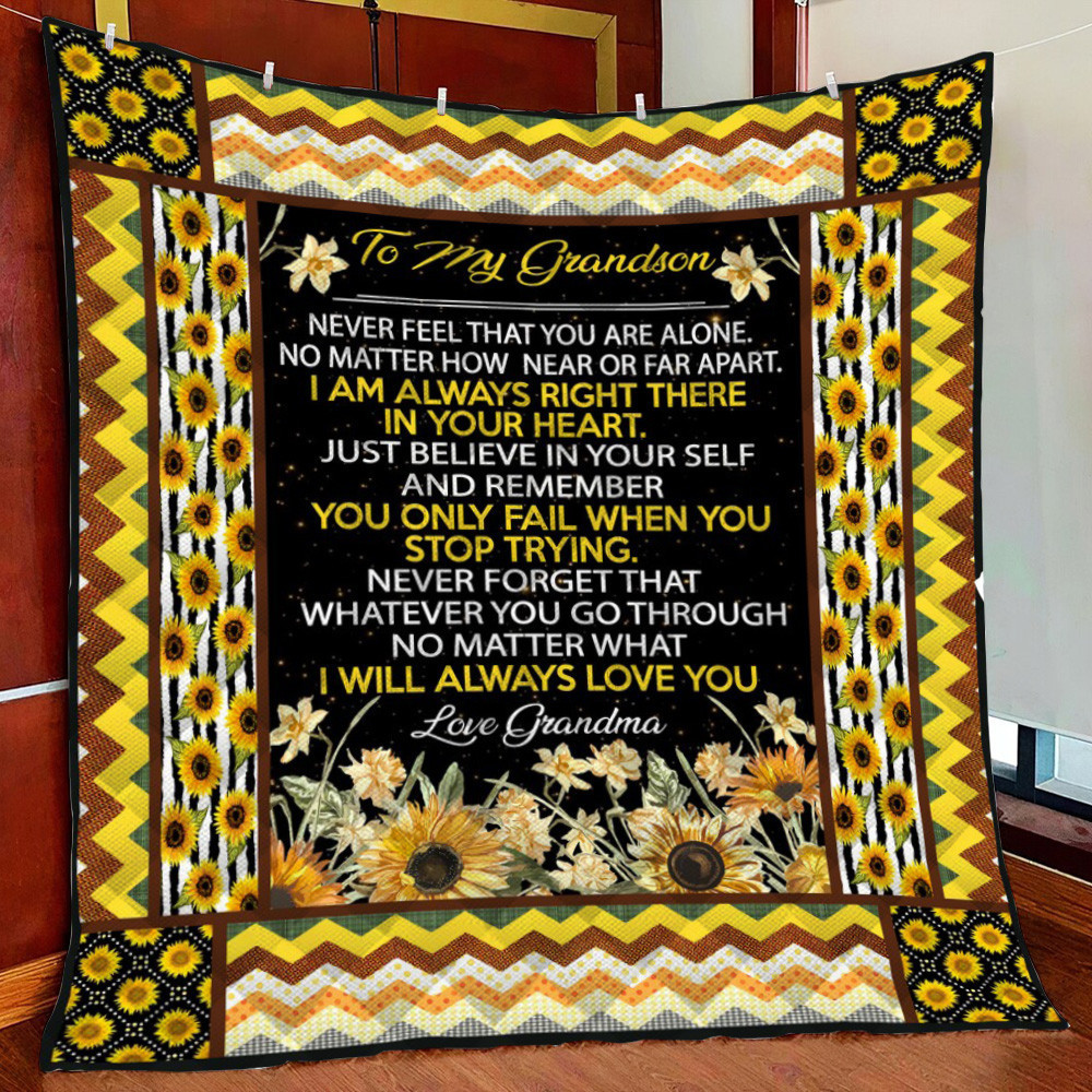 To My Gron Never Feel That Fleece Blanket Quilt Blanket
