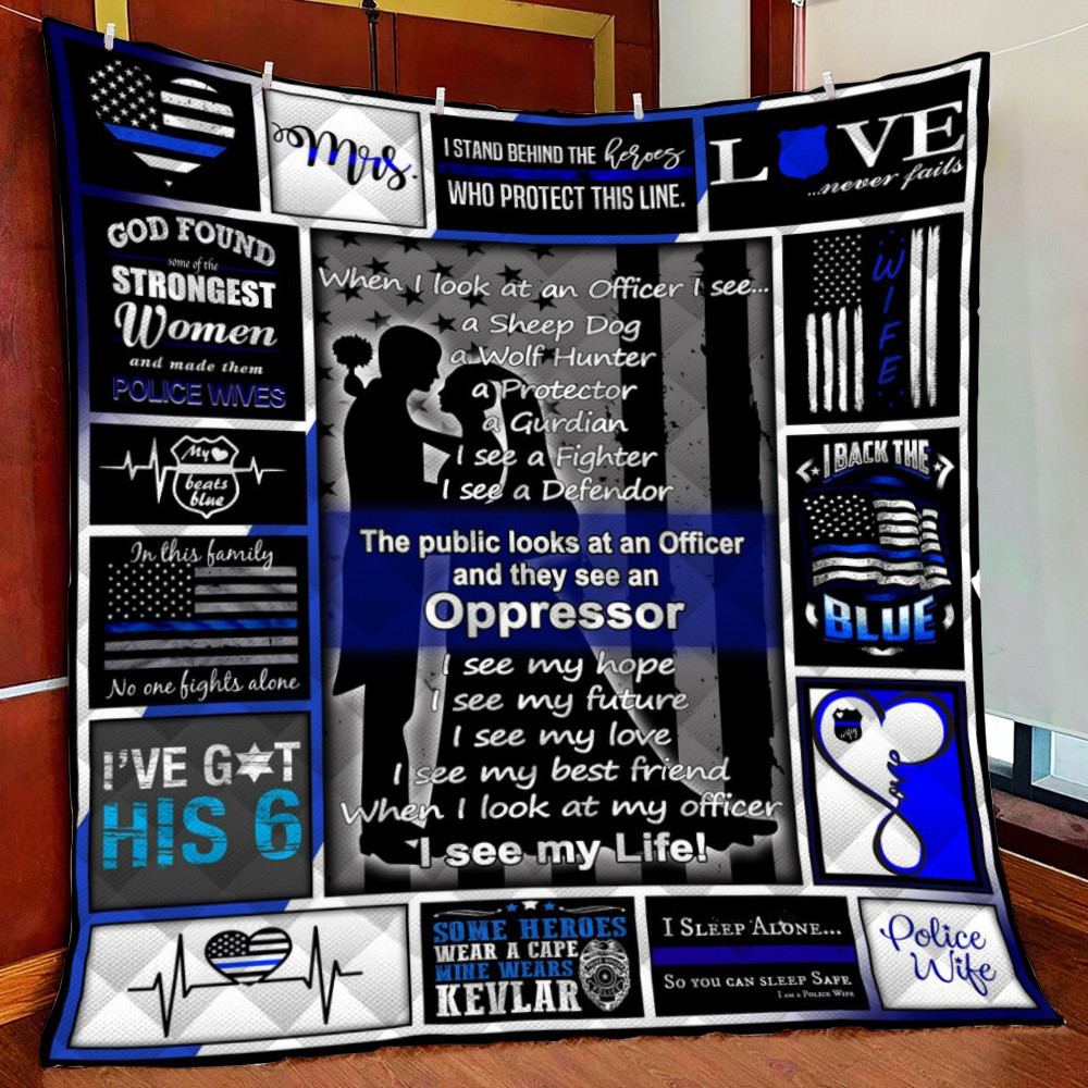 Police Wife Fleece Blanket Quilt Blanket