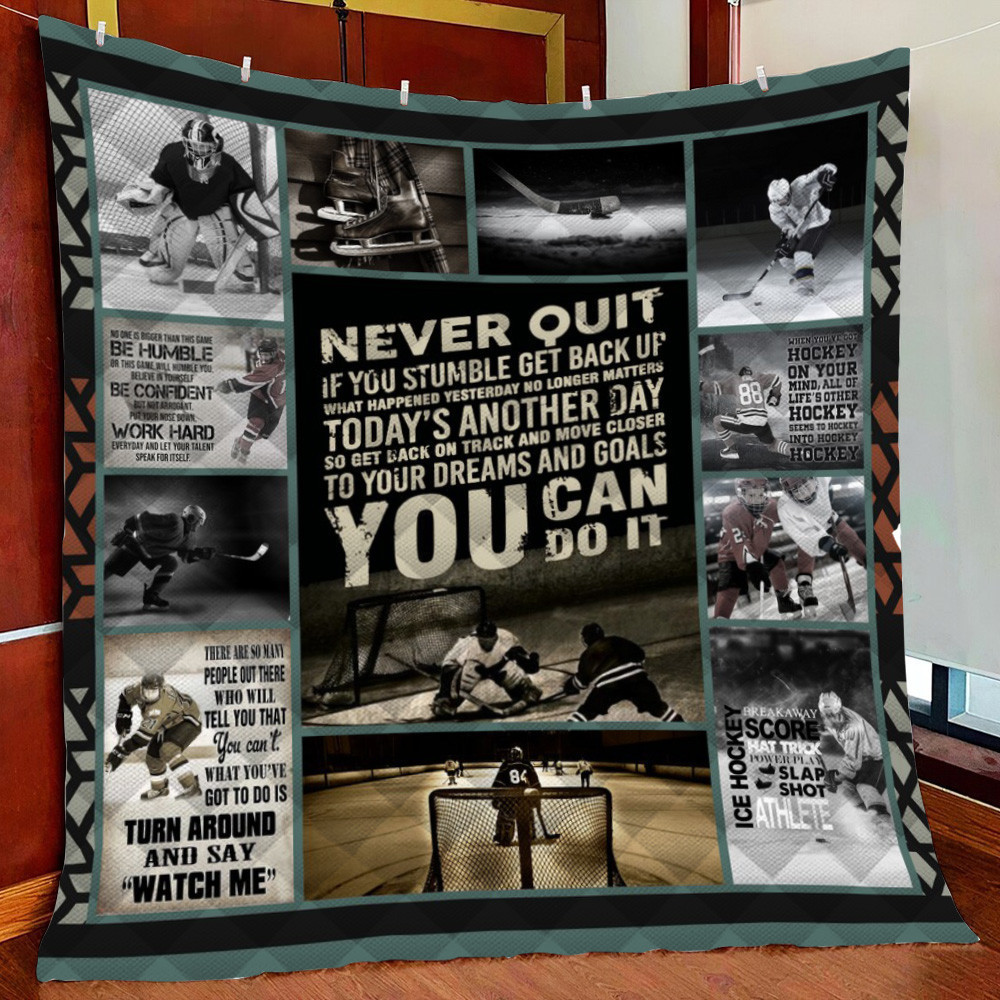 Hockey V1 Fleece Blanket Quilt Blanket