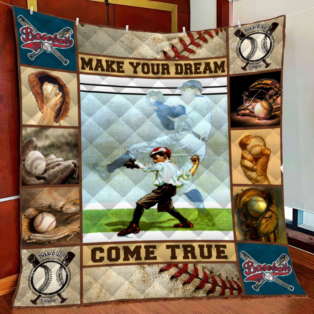 Baseball Make Your Dream Fleece Blanket Quilt Blanket