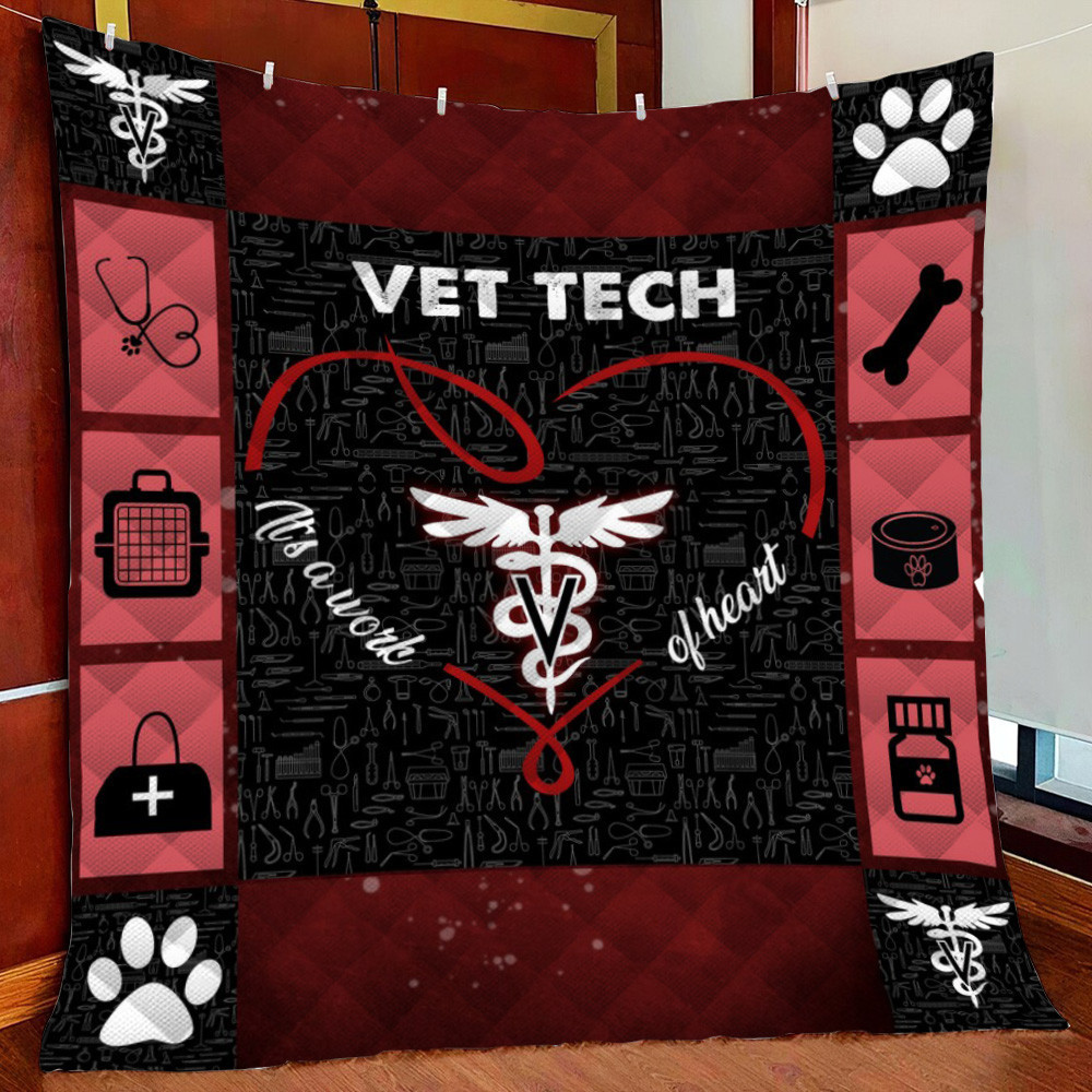 Vettech A Work Of Heart Fleece Blanket Quilt Blanket