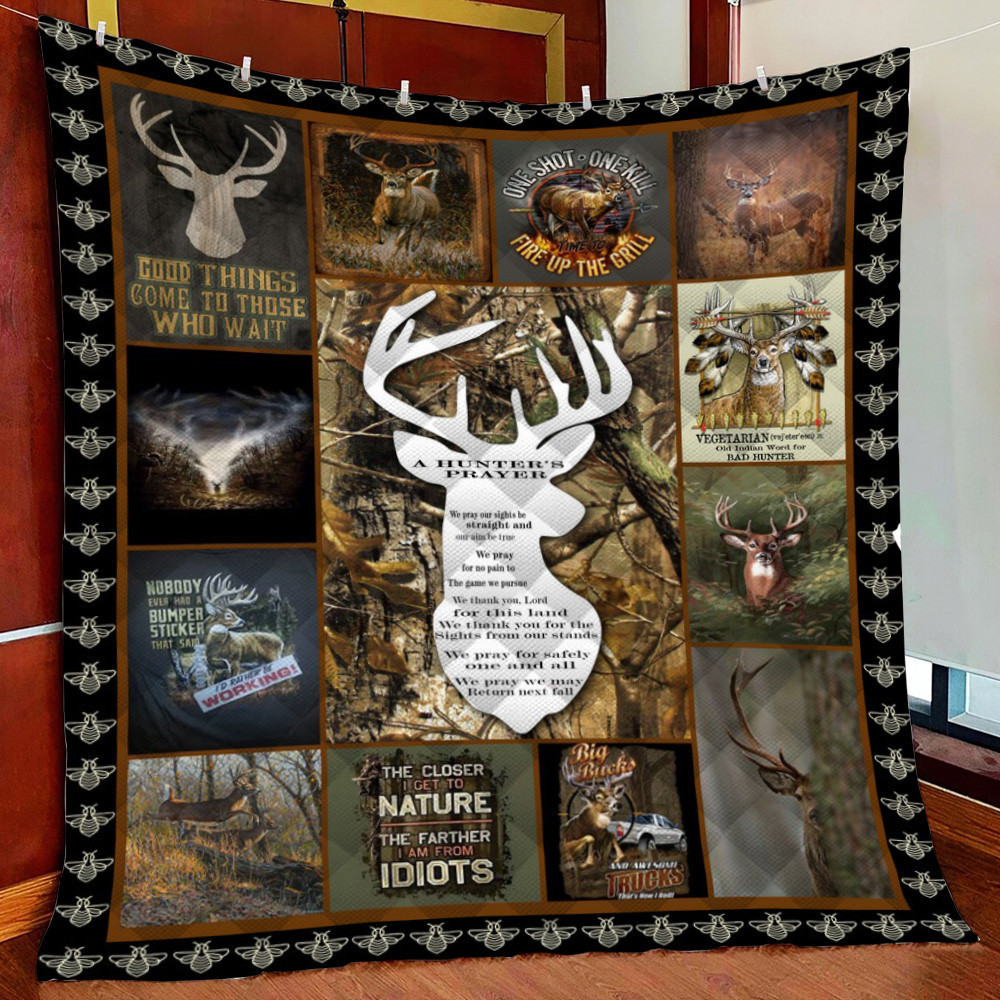 Hunting V1 Fleece Blanket Quilt Blanket