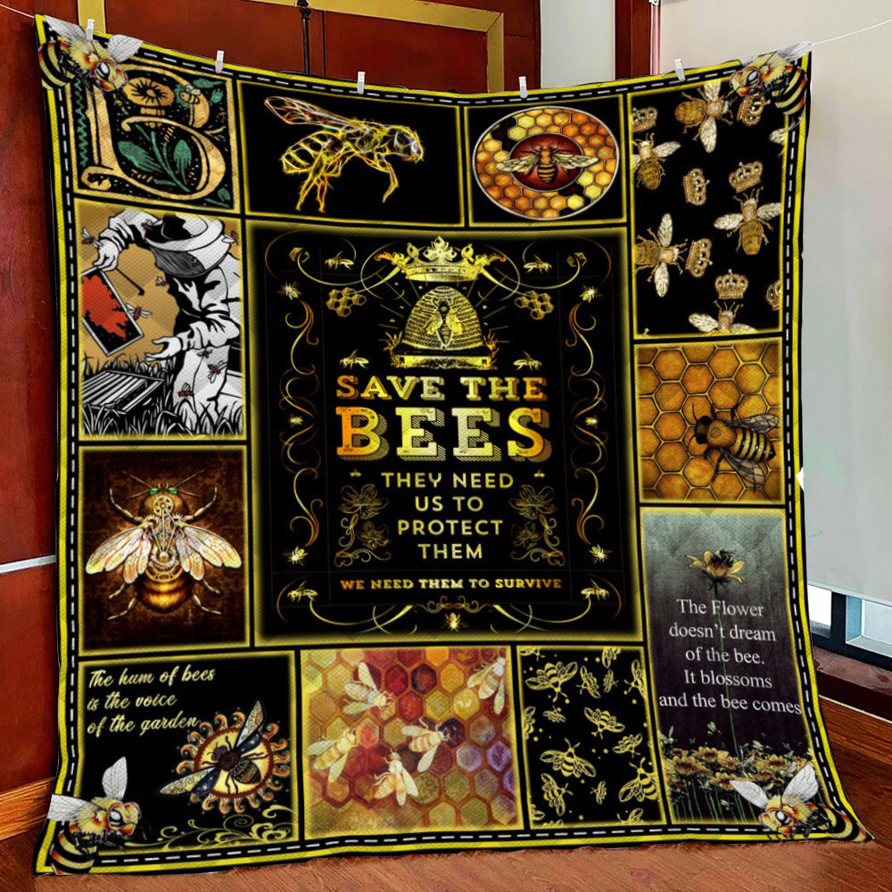 Save The Bee Beekeeper Fleece Blanket Quilt Blanket For Bed