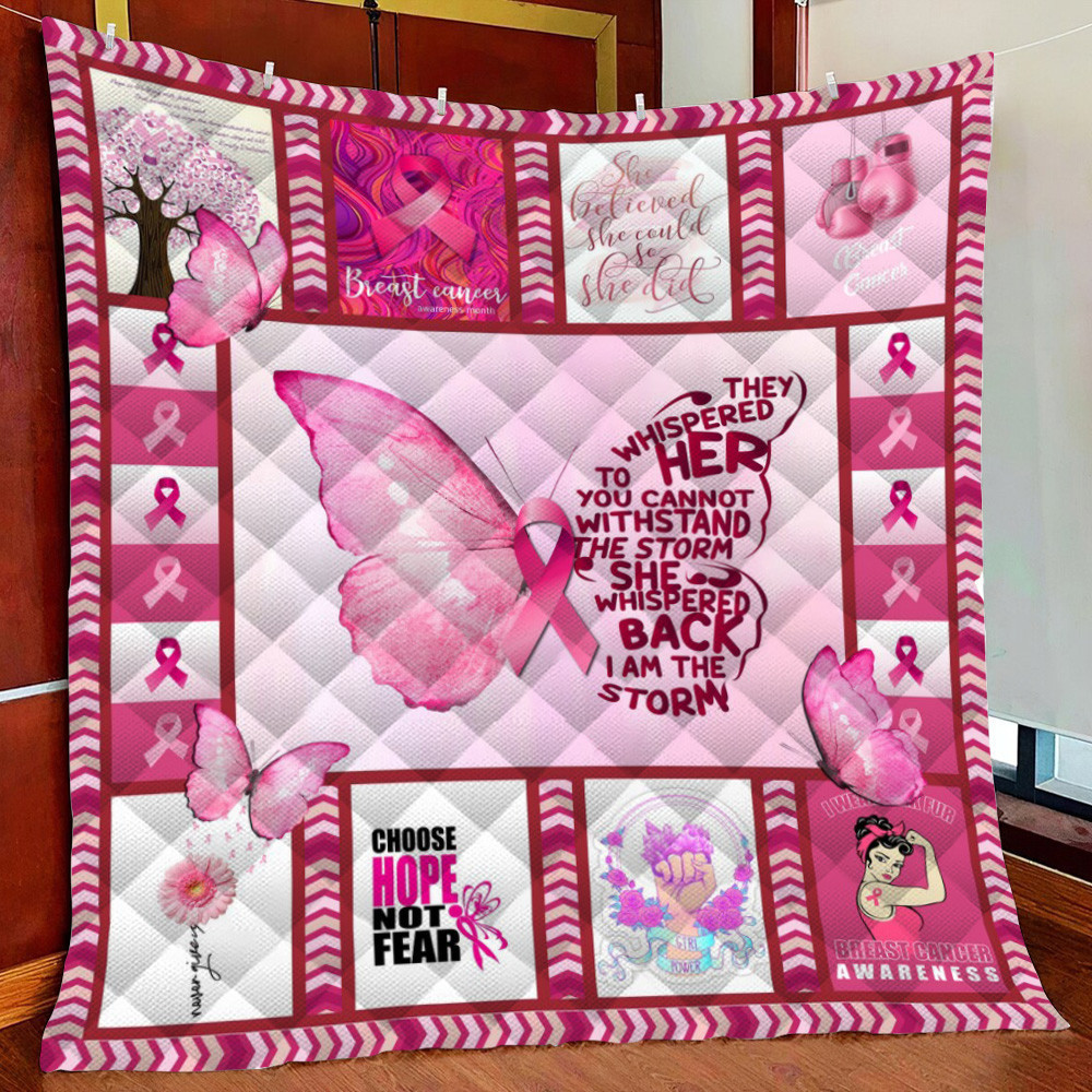 Pink Warrior ???? Bt Cancer Fleece Blanket Quilt Blanket