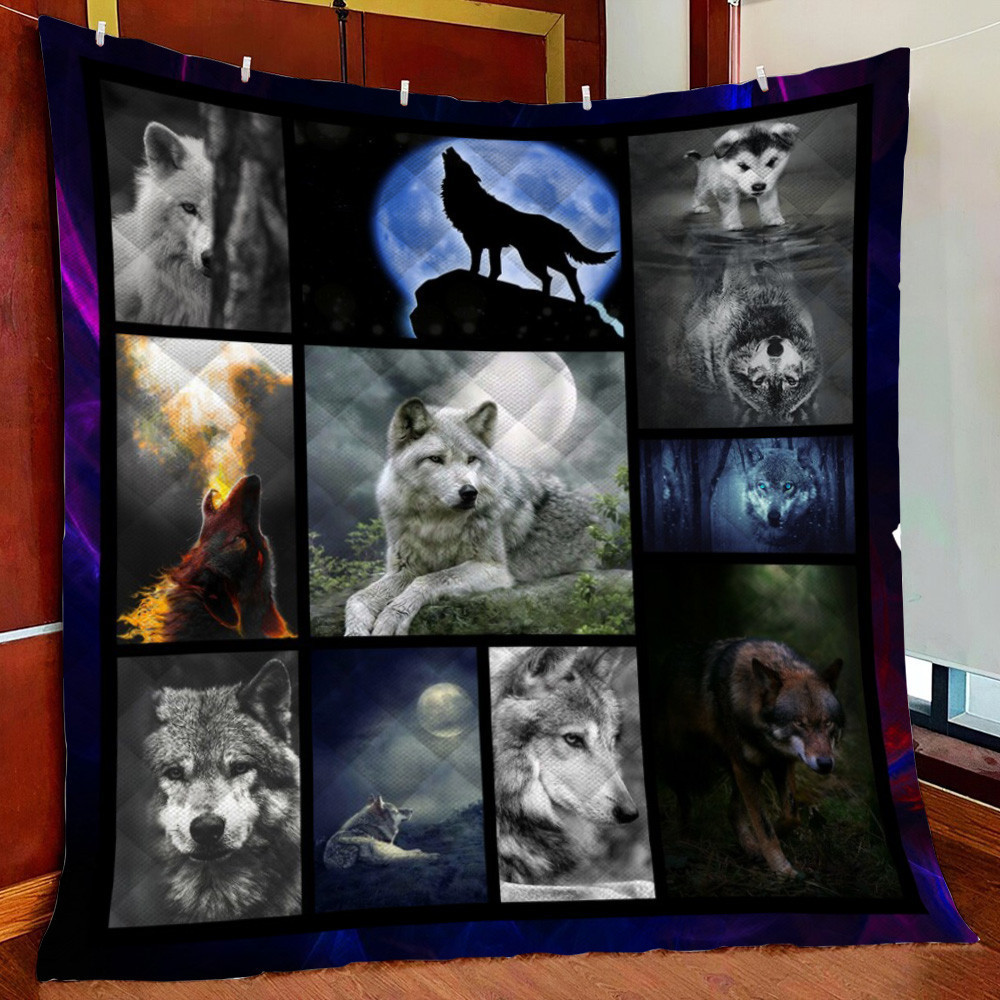 Alone Wolf Fleece Blanket Quilt Blanket