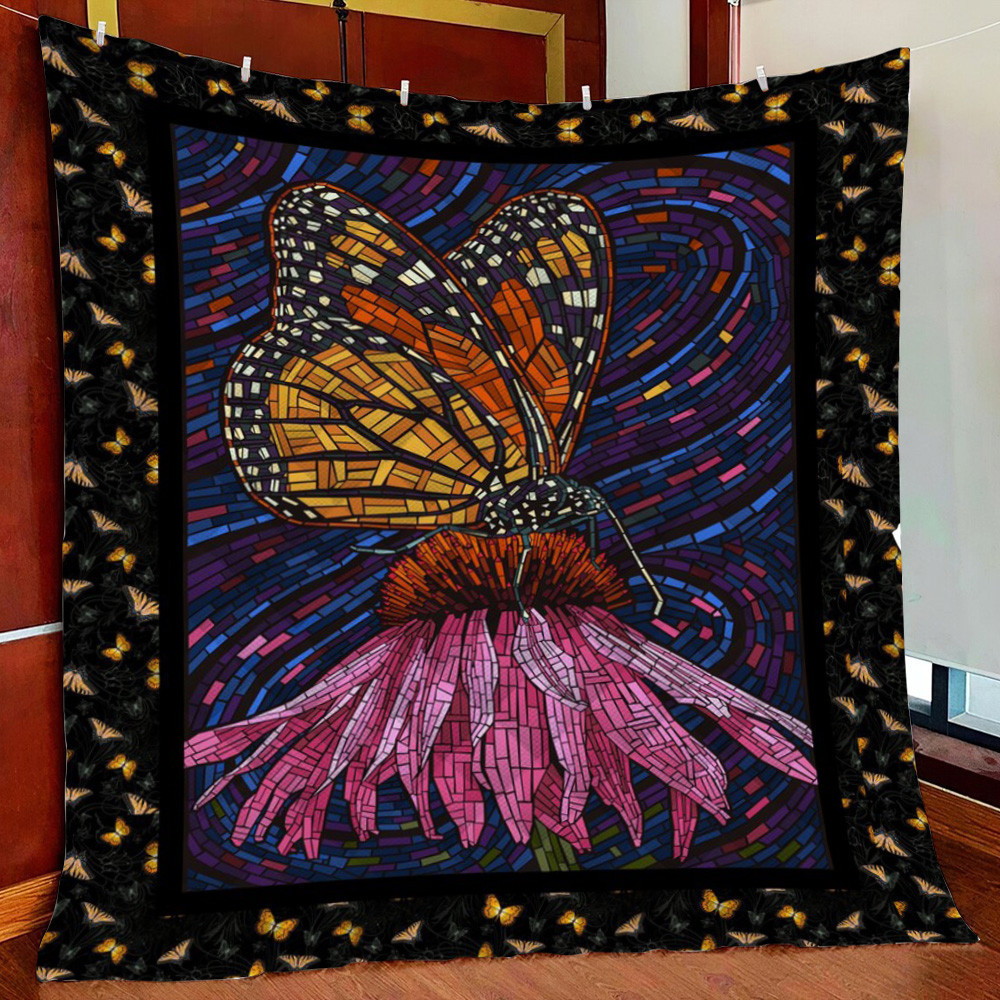 Monarch Butterfly Fleece Blanket Quilt Blanket