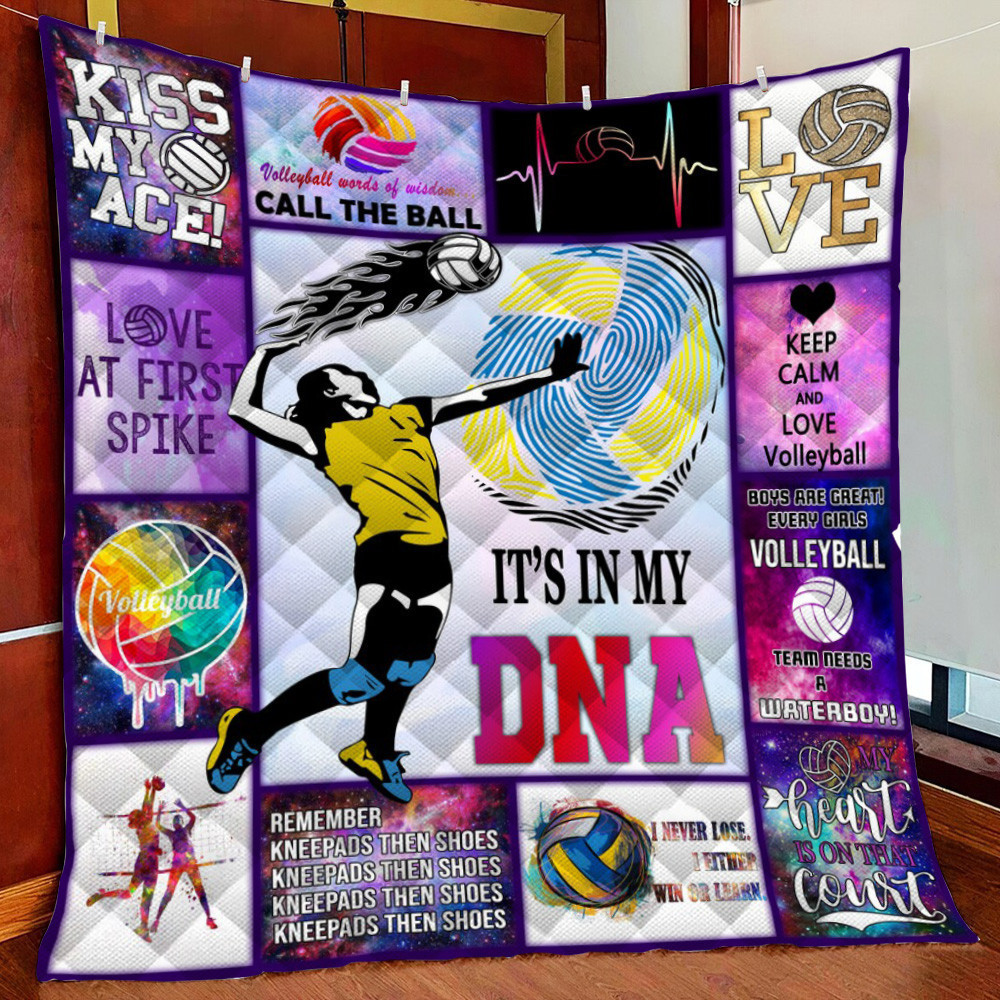 It In My Dna Volleyball Fleece Blanket Quilt Blanket