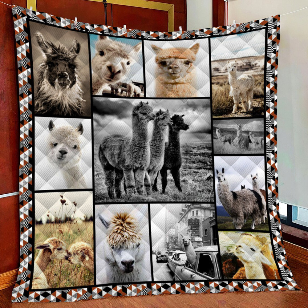 Cute Alpaca Fleece Blanket Quilt Blanket For Bed