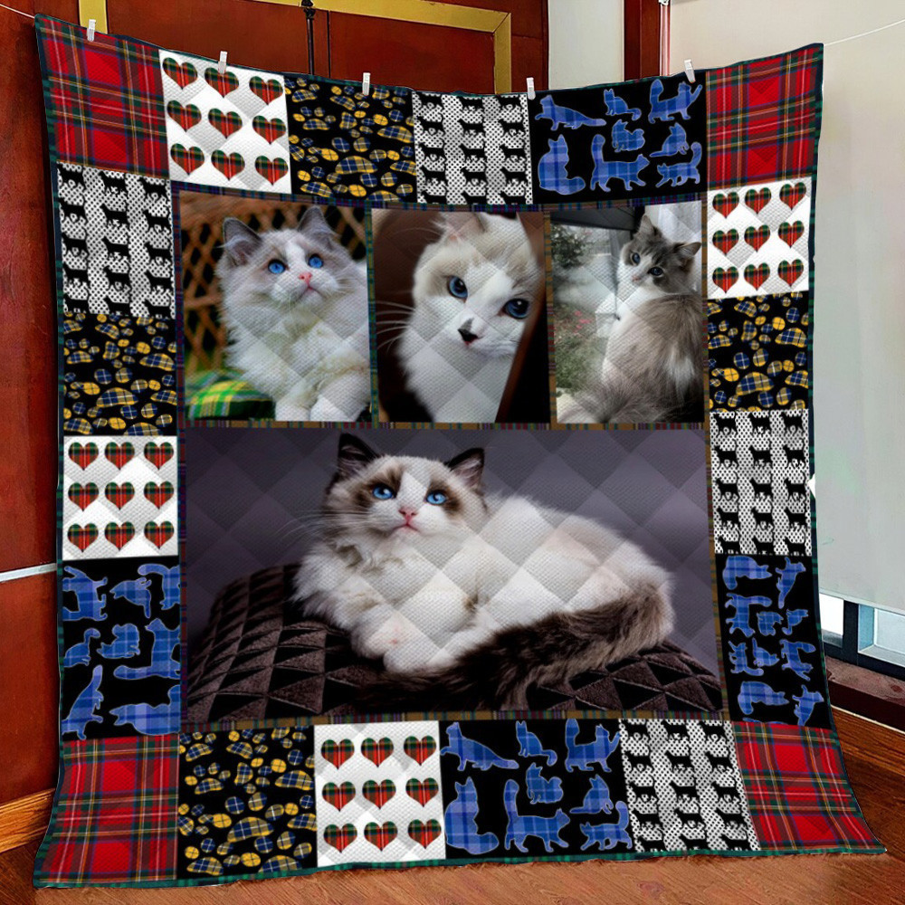 Cute Ragdoll Cat Lover Fleece Blanket Quilt Blanket For Bed