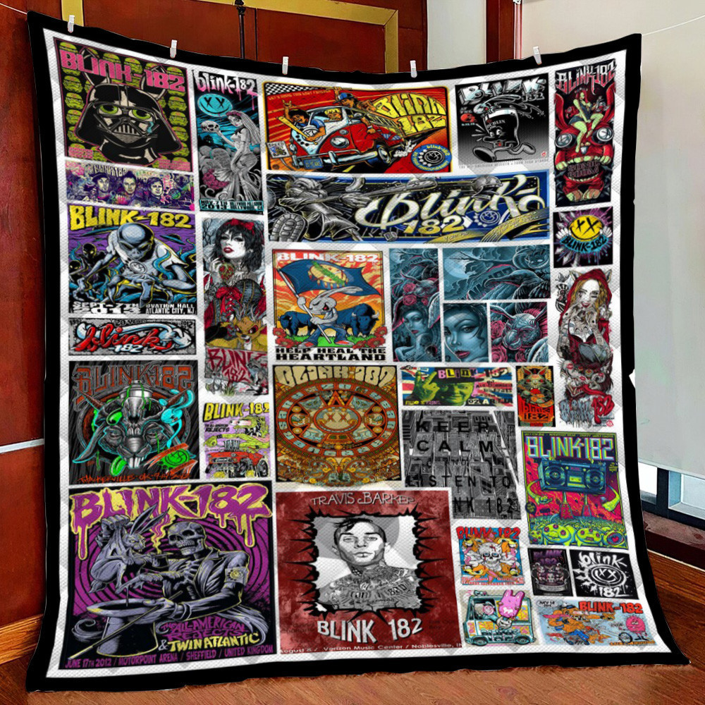 Blink 182 Collage Fleece Blanket Quilt Blanket