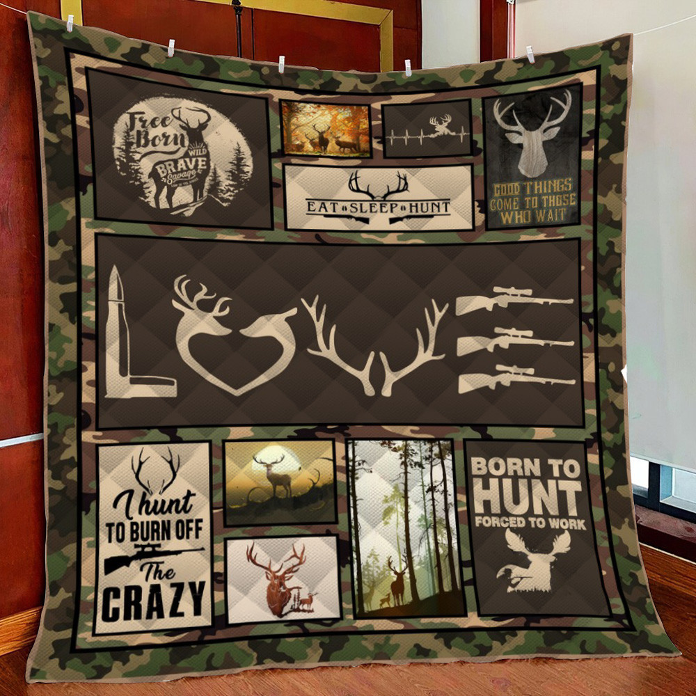 Hunting 9 Fleece Blanket Quilt Blanket