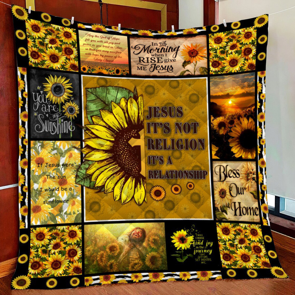 Find God Inunflower Fleece Blanket Quilt Blanket