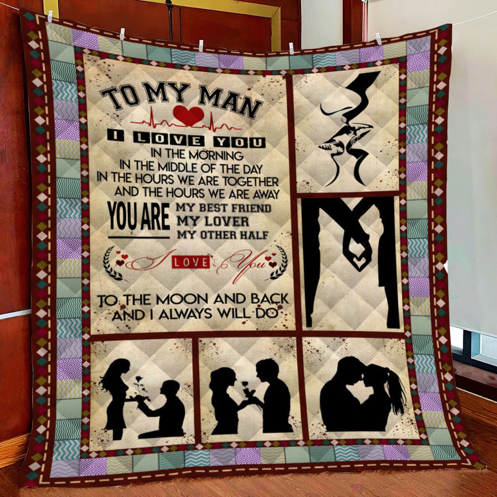 To My Man Fleece Blanket Quilt Blanket