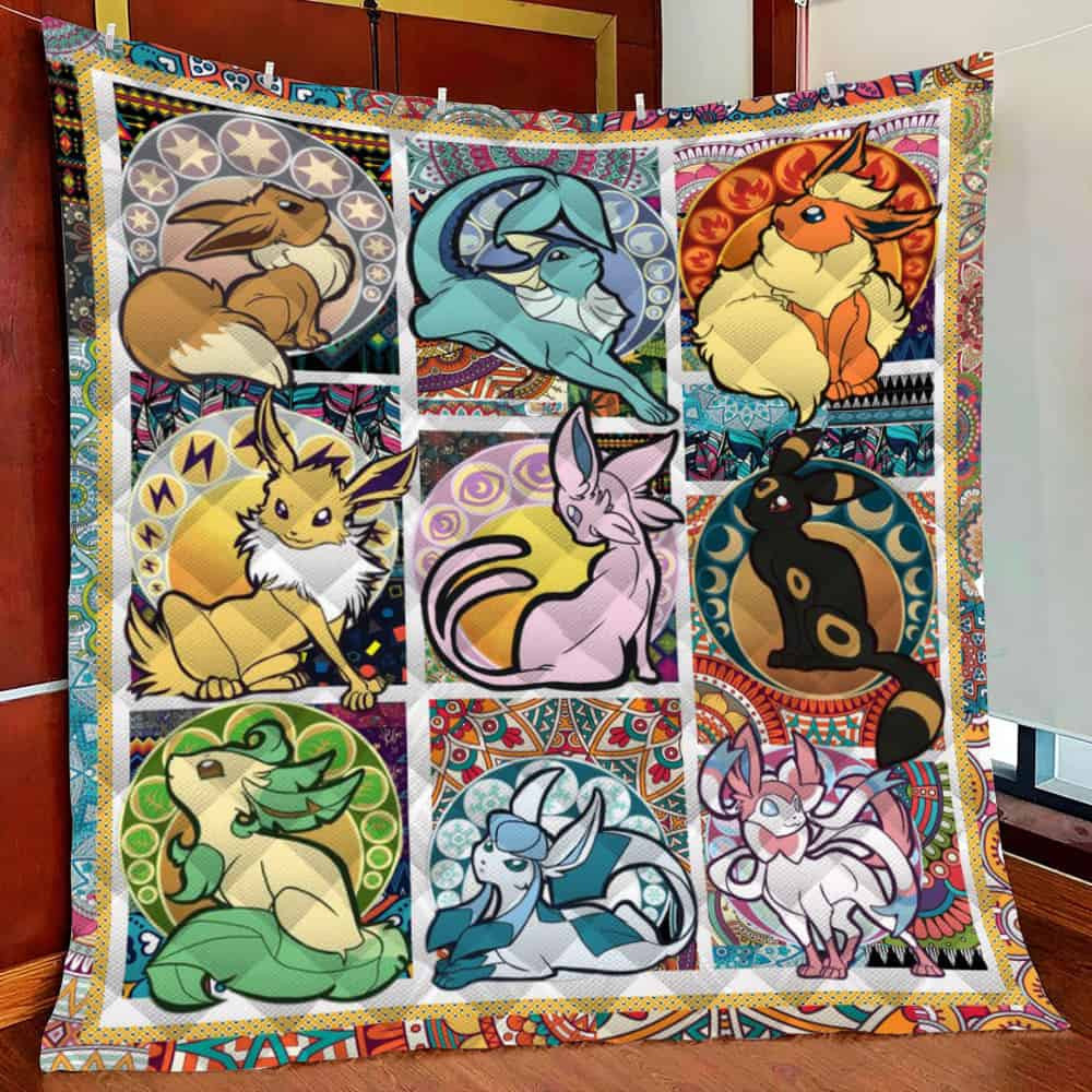 Pokemon Eevee Evolution 3D Fleece Blanket Quilt Blanket